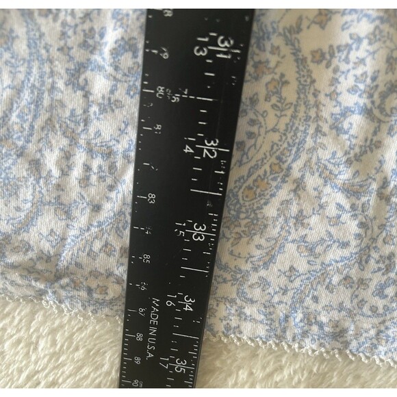 Miss Elaine Cotton Nightgown Blue Paisley Lace Trim Sleepwear Size Medium - Picture 8 of 8